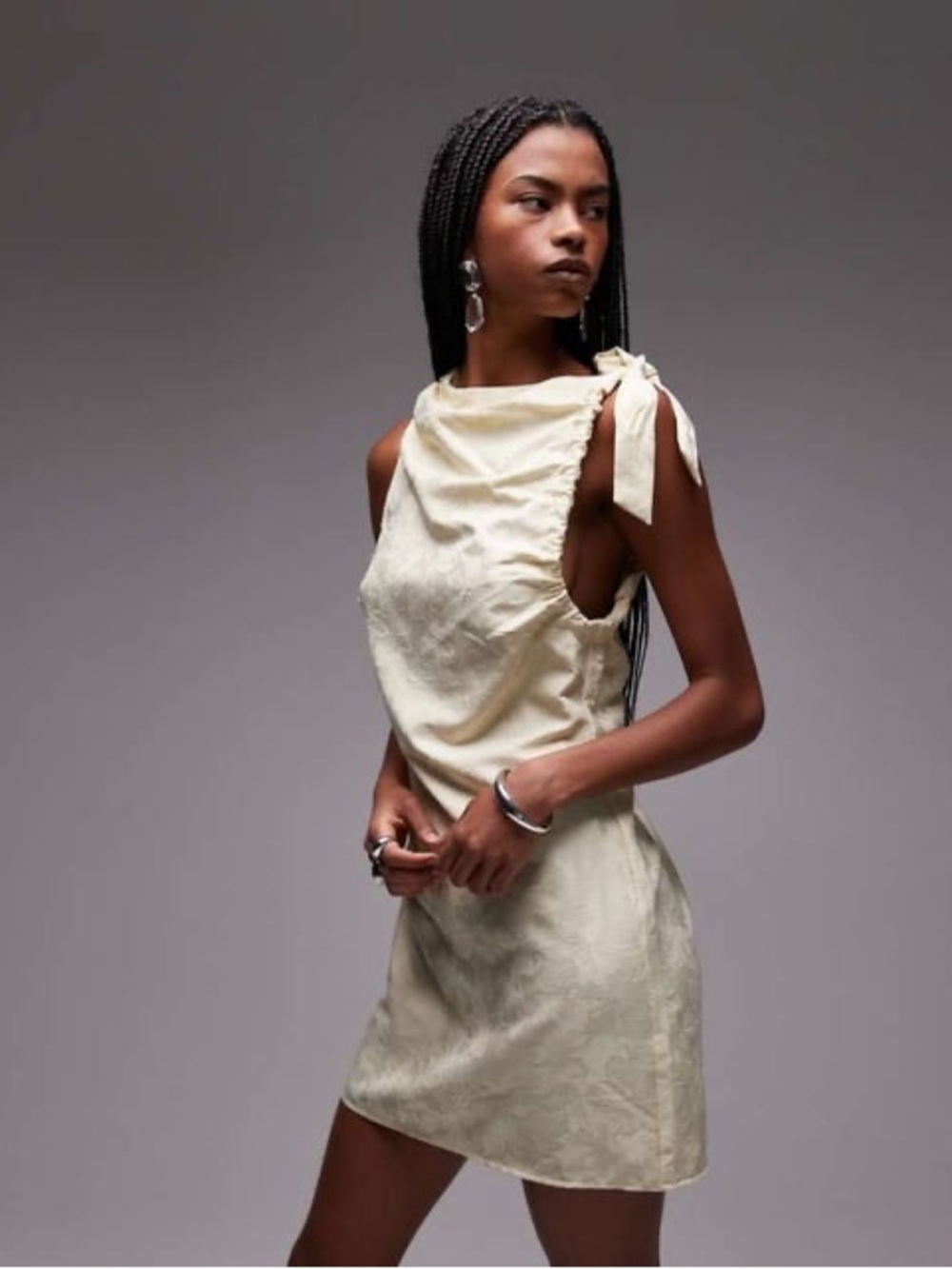 Top shop Tie-Shoulder jacquard Mini Dress